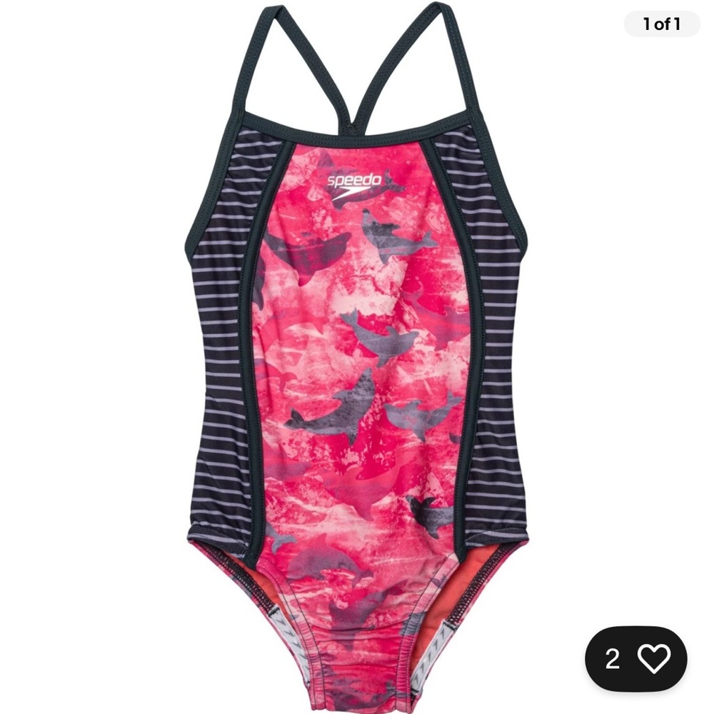Speedo Kids One‎ Piece swimsuit - Pink and Black Stripes
